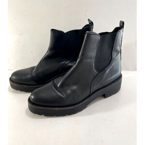 Sam Edelman Jazmine Chelsea Leather Chunky boot classic black winter women 9